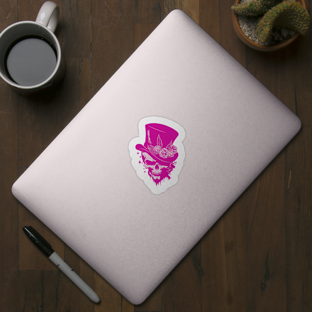 Pink Skull Art by Bellinna